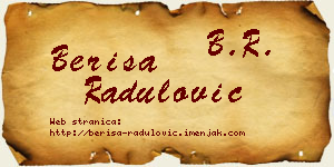 Beriša Radulović vizit kartica
